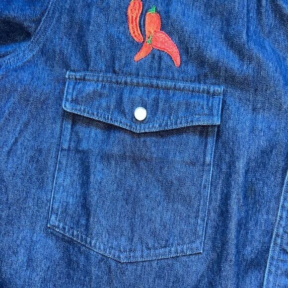 Vintage Carhartt Denim Pearl Snap Shirt Rugged Western Cowboy 2XL - Picture 4 of 15